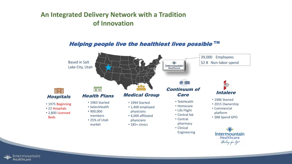 an integrated delivery network with a tradition