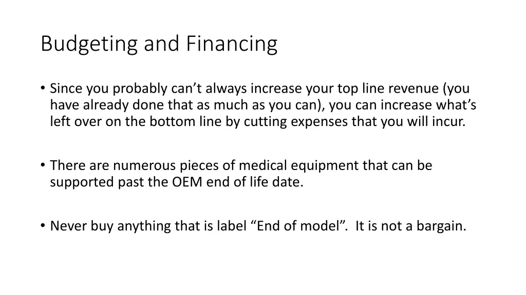 budgeting and financing 2