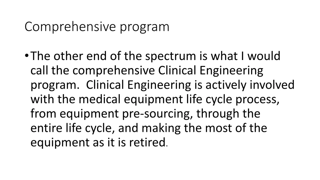 comprehensive program