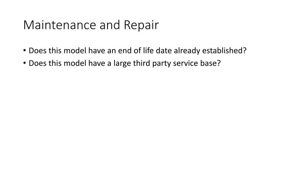 maintenance and repair