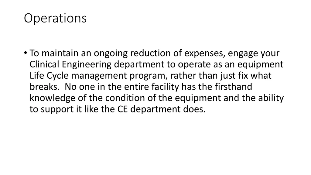 operations
