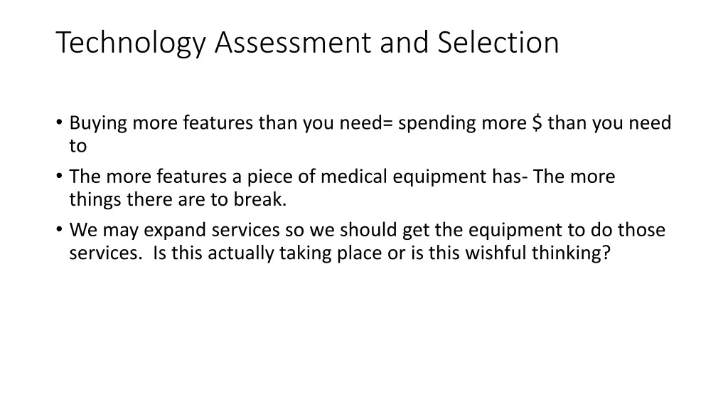 technology assessment and selection 1