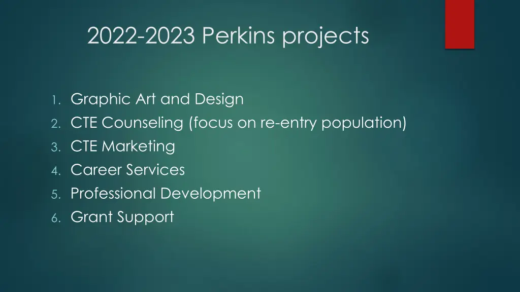 2022 2023 perkins projects