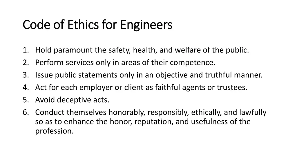 code of ethics for engineers code of ethics