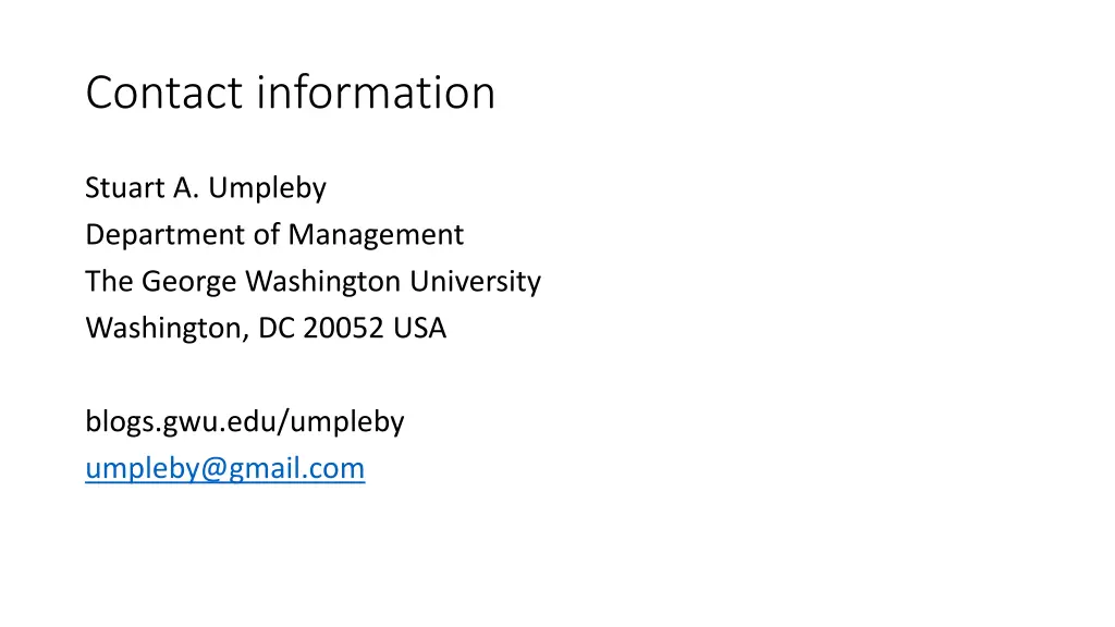 contact information