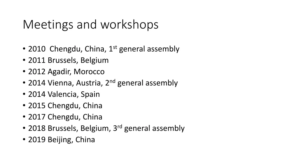 meetings and workshops