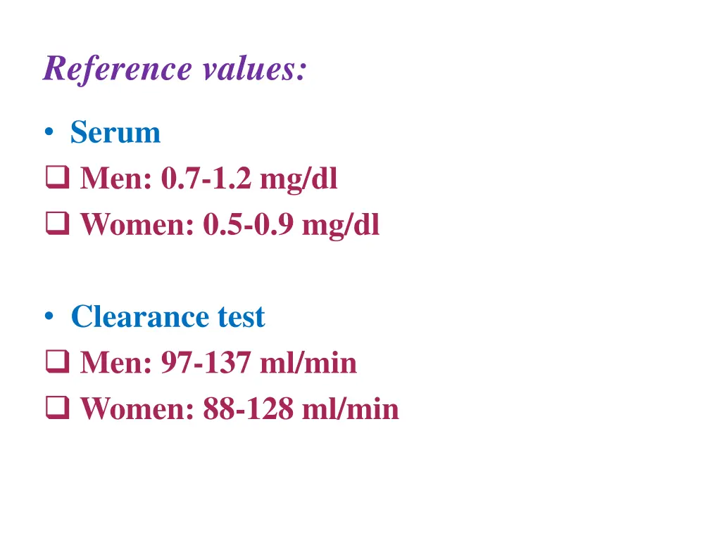 reference values