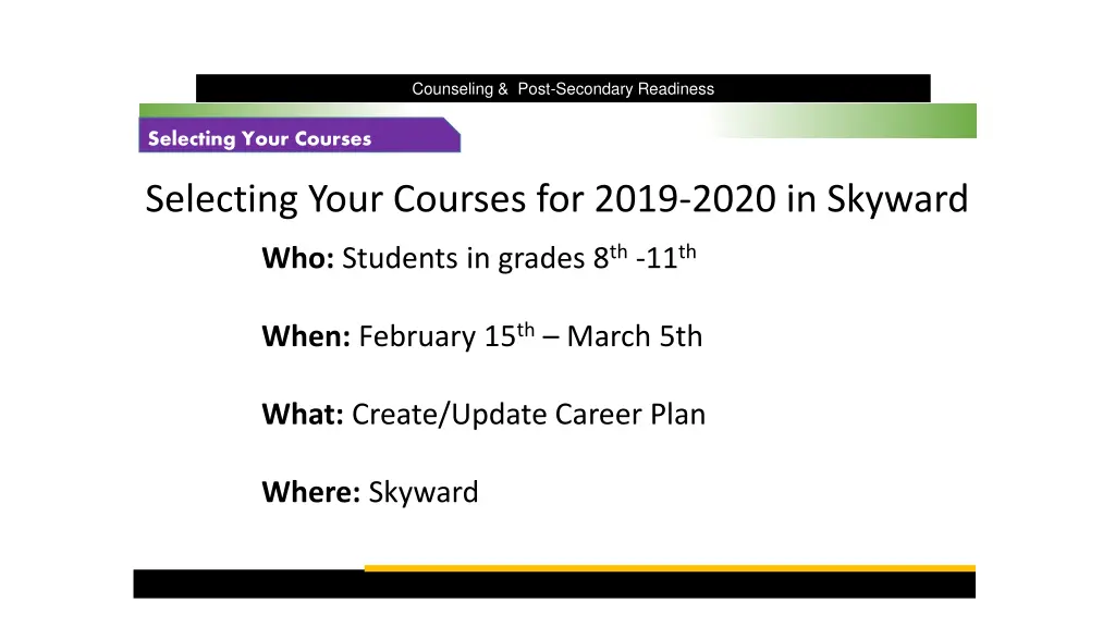 counseling post secondary readiness 24