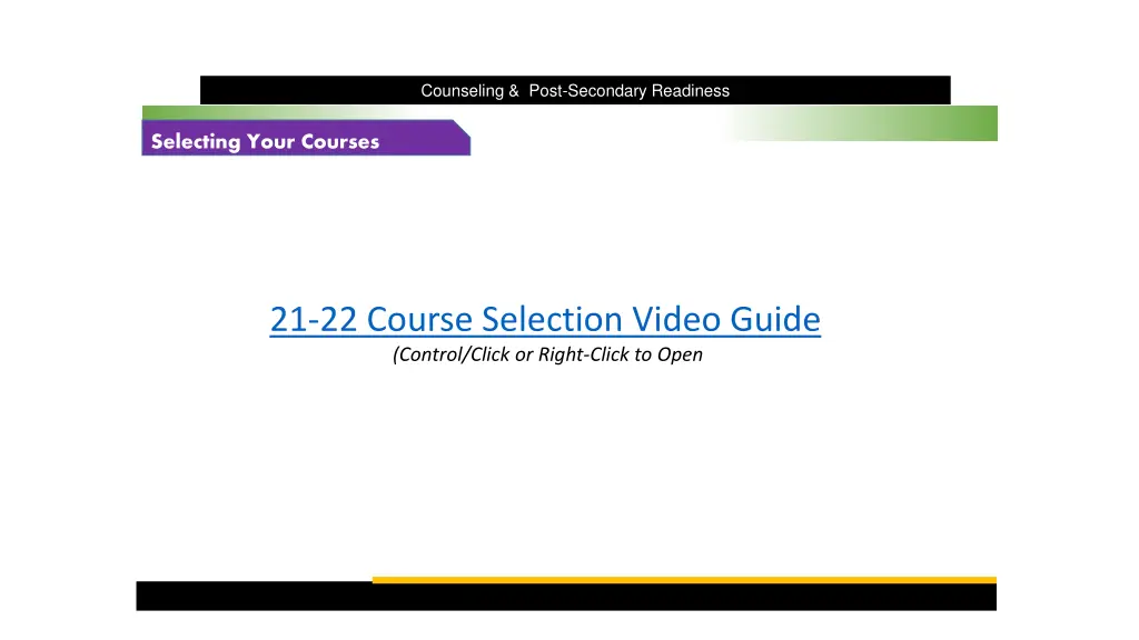 counseling post secondary readiness 25