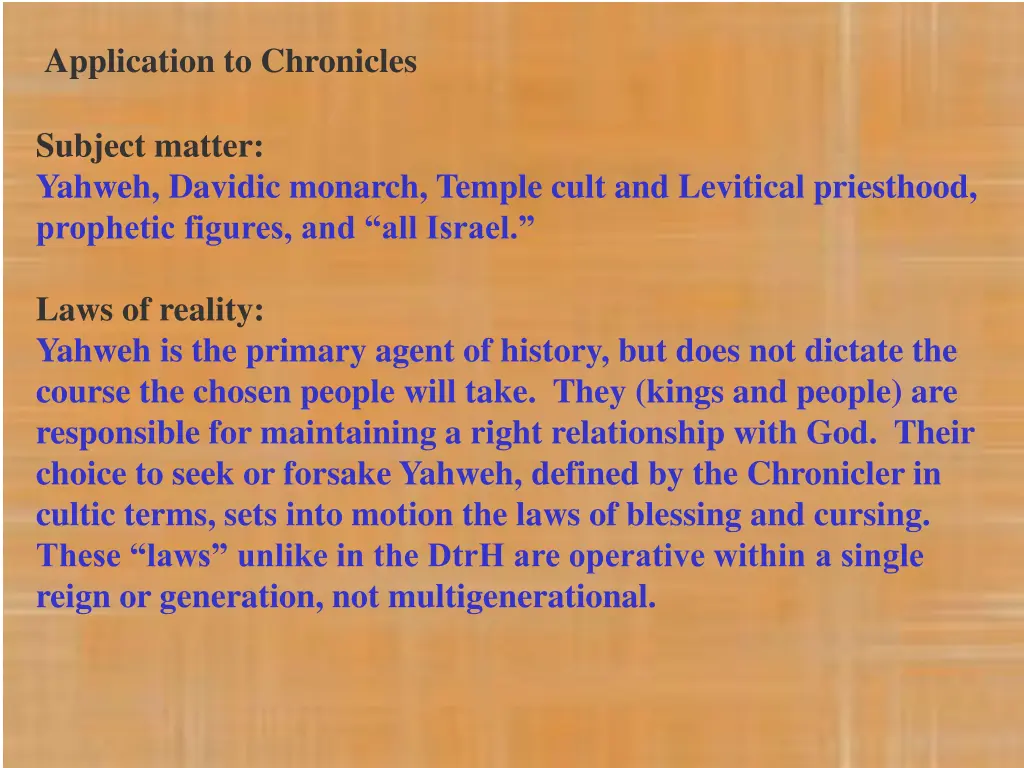 application to chronicles