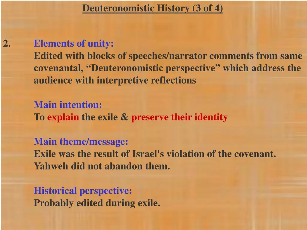 deuteronomistic history 3 of 4