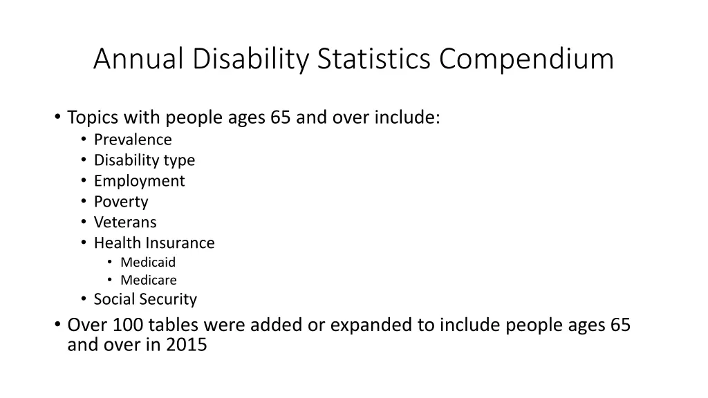 annual disability statistics compendium 1