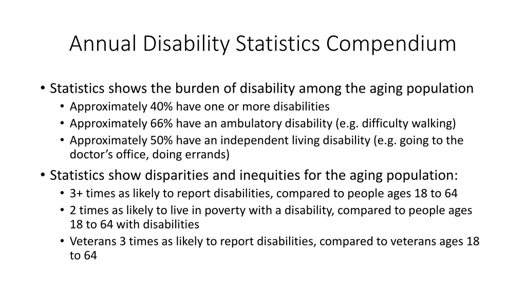 annual disability statistics compendium 2