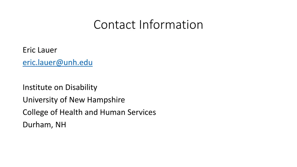 contact information