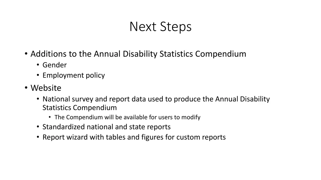 next steps