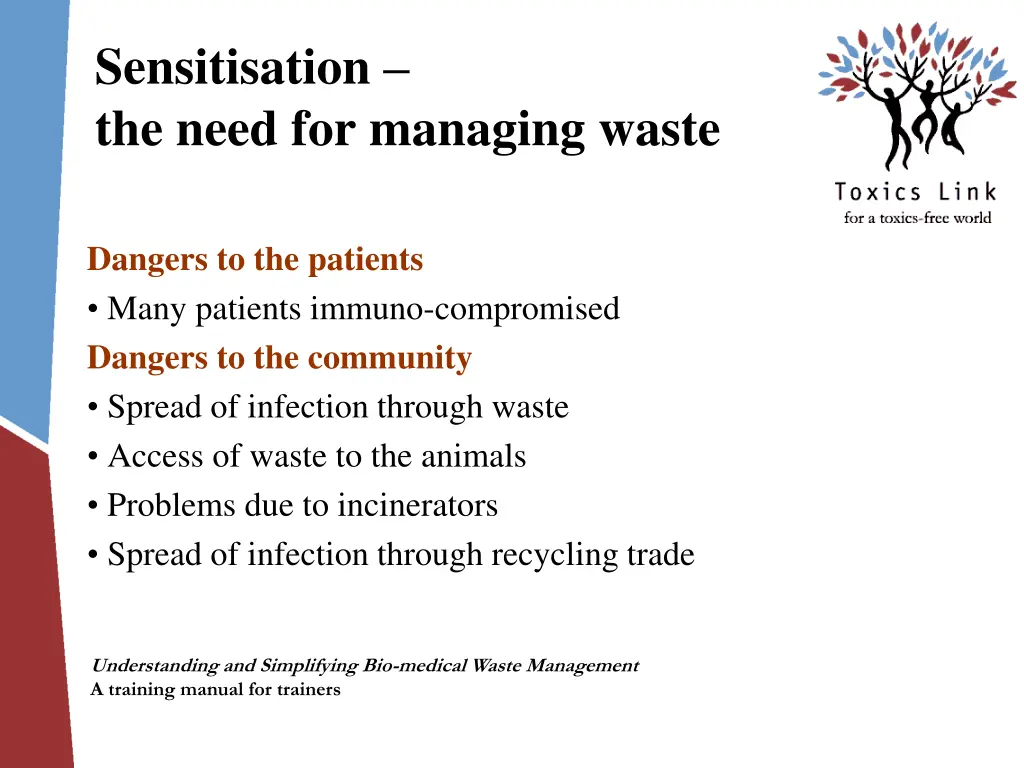 sensitisation the need for managing waste