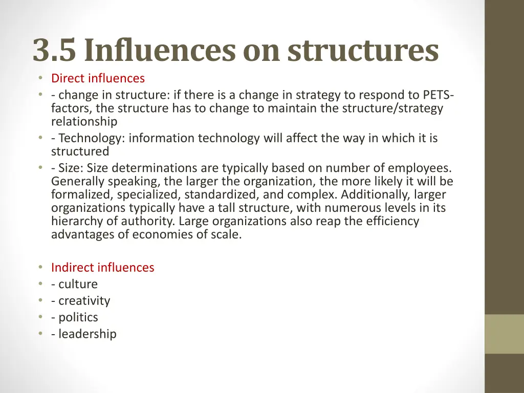 3 5 influences on structures direct influences