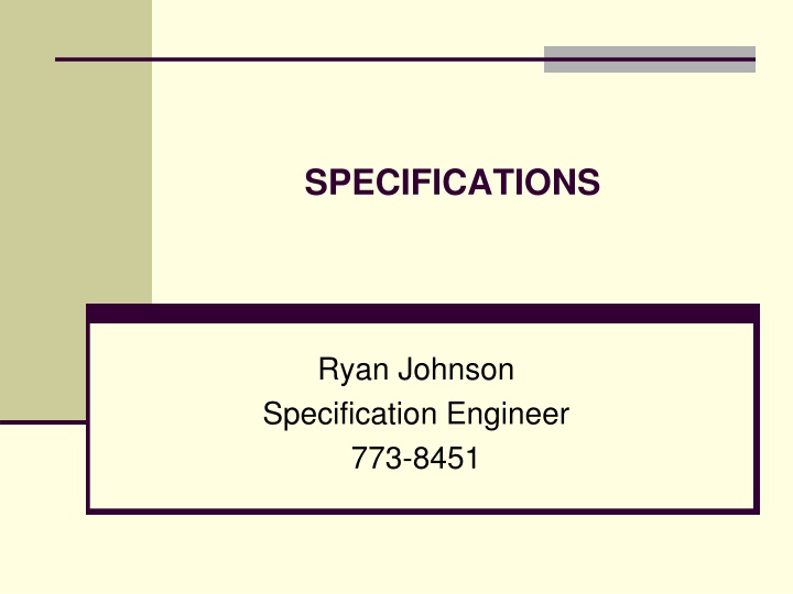 specifications