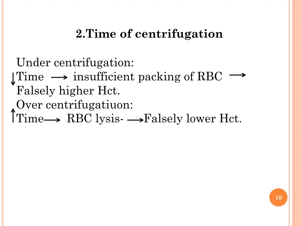 2 time of centrifugation