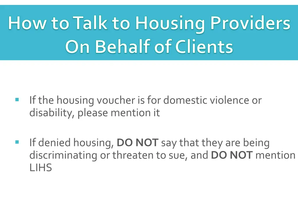 how to talk to housing providers on behalf 2