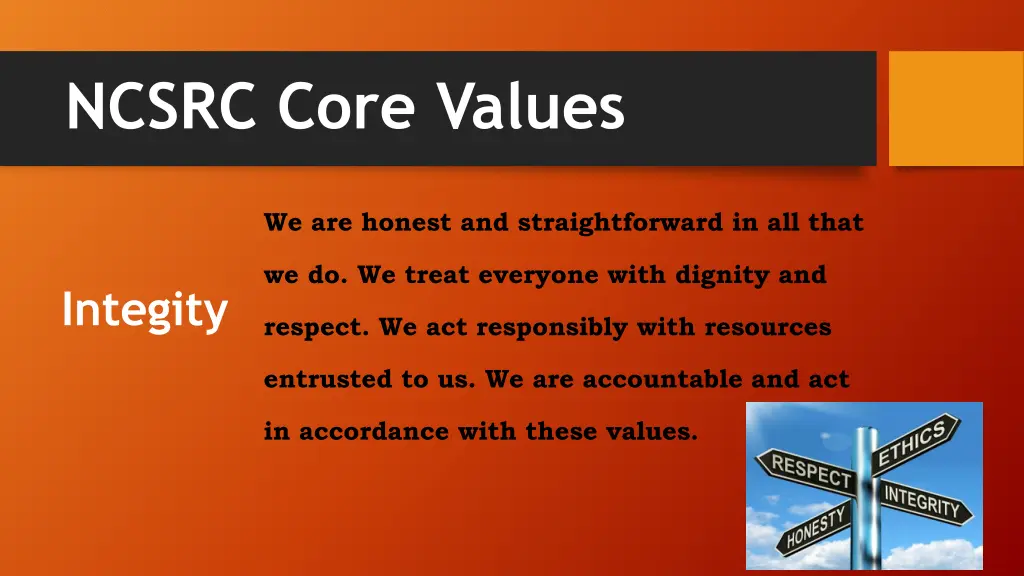 ncsrc core values