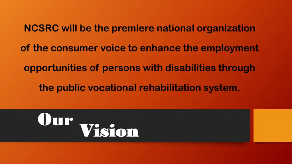 ncsrc will be the premiere national organization