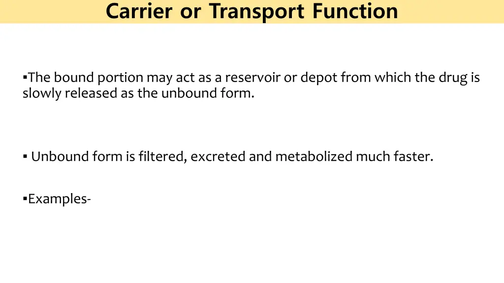 carrier or transport function