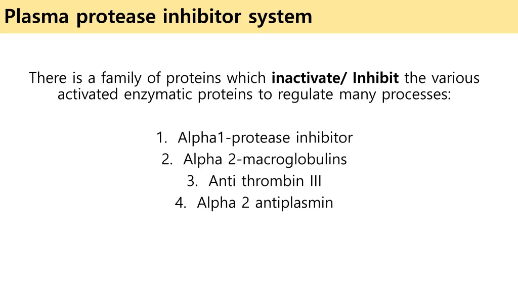 plasma protease inhibitor system