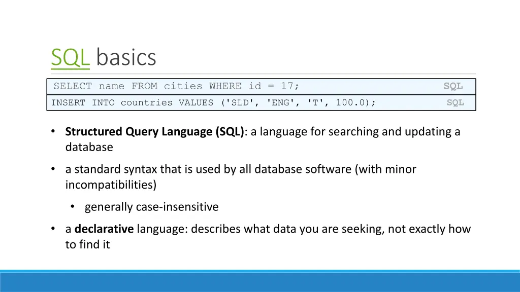 sql basics