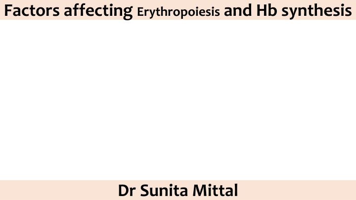 factors affecting erythropoiesis and hb synthesis