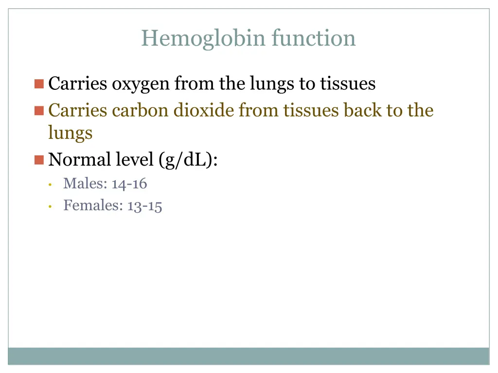 hemoglobin function
