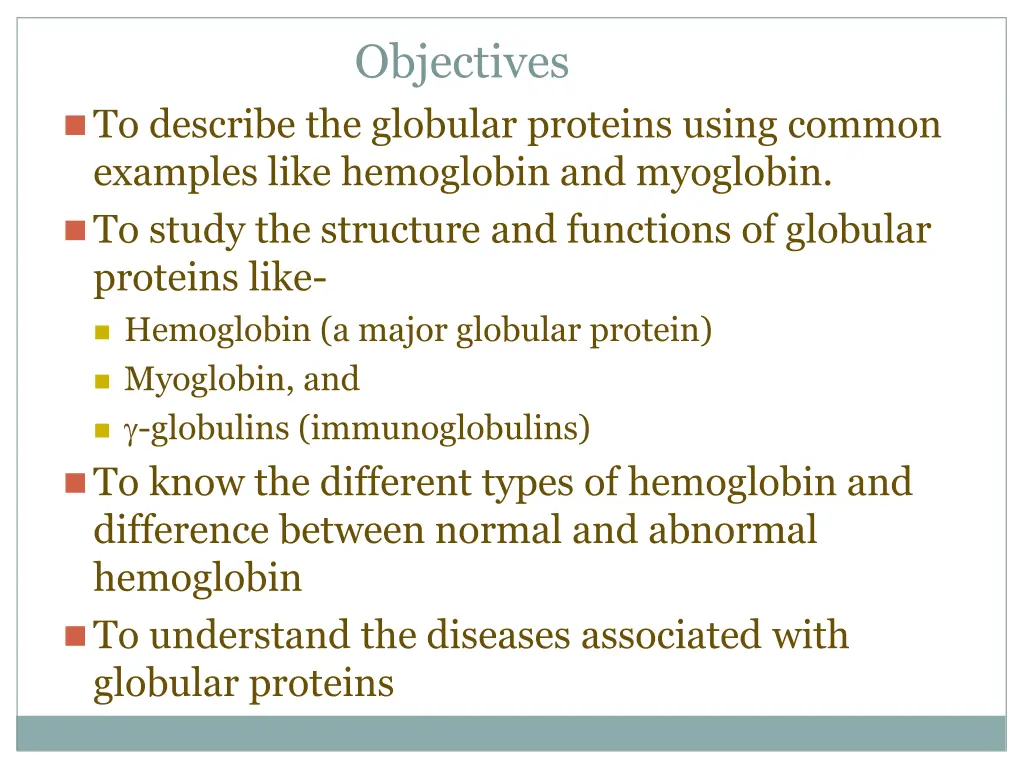 objectives
