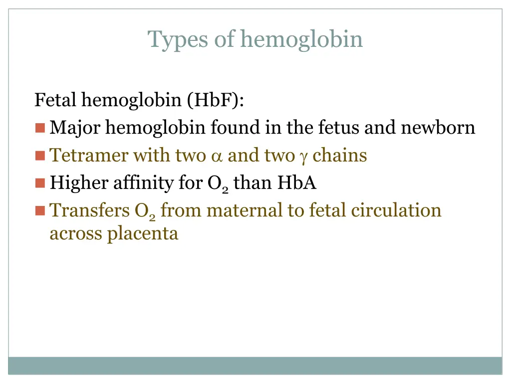 types of hemoglobin