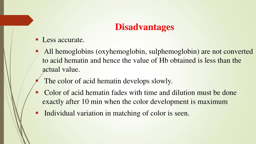 disadvantages