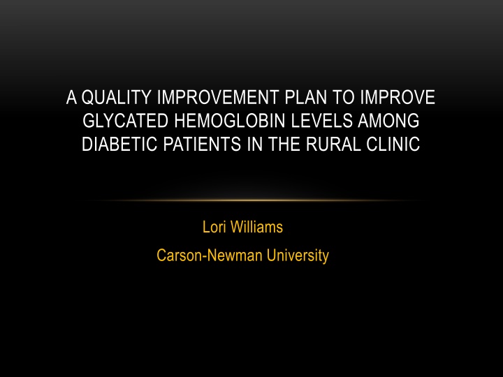 a quality improvement plan to improve glycated