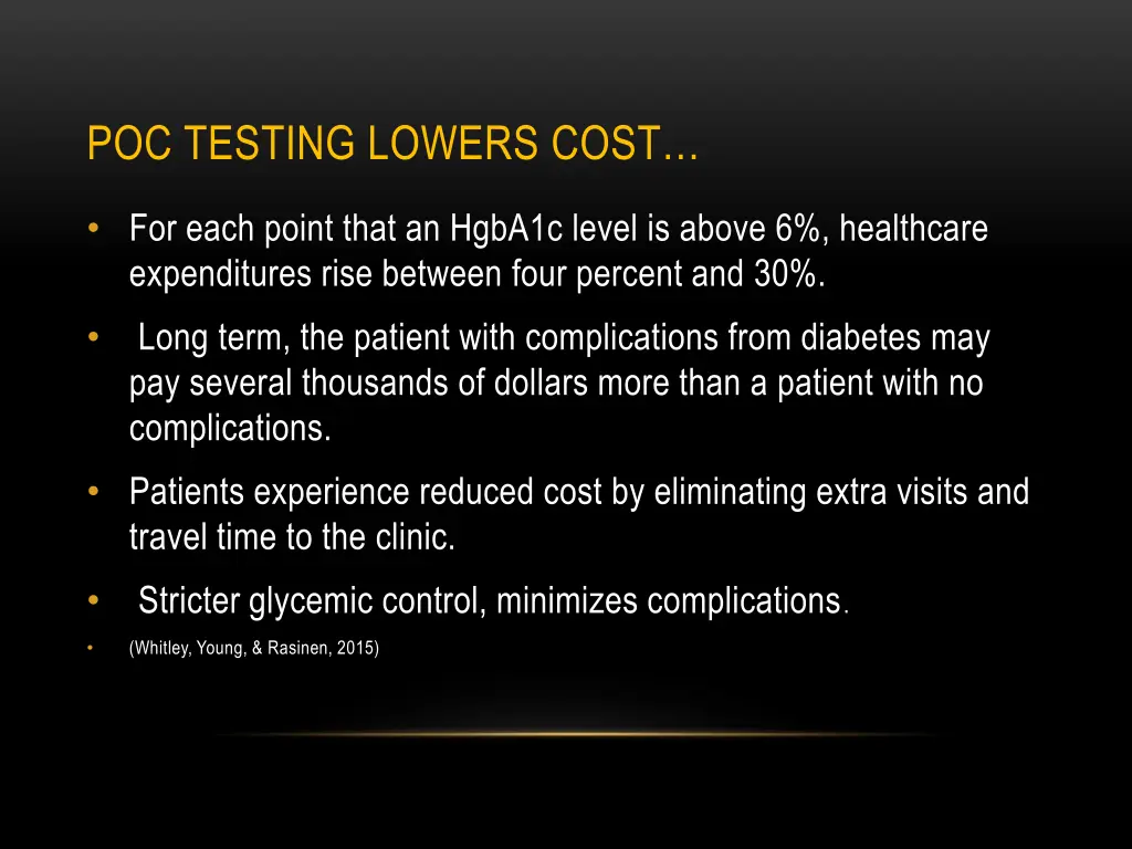 poc testing lowers cost