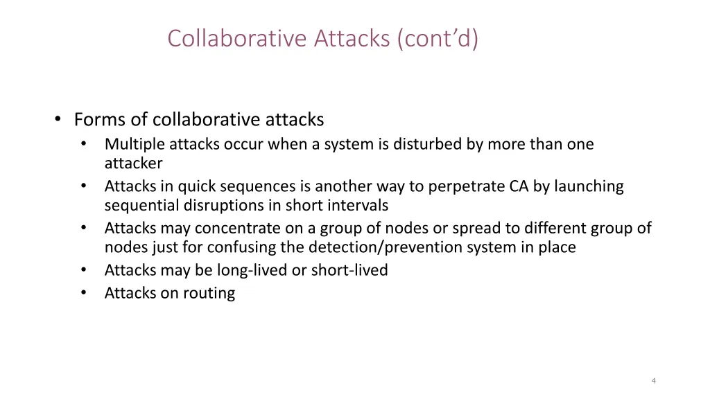 collaborative attacks cont d