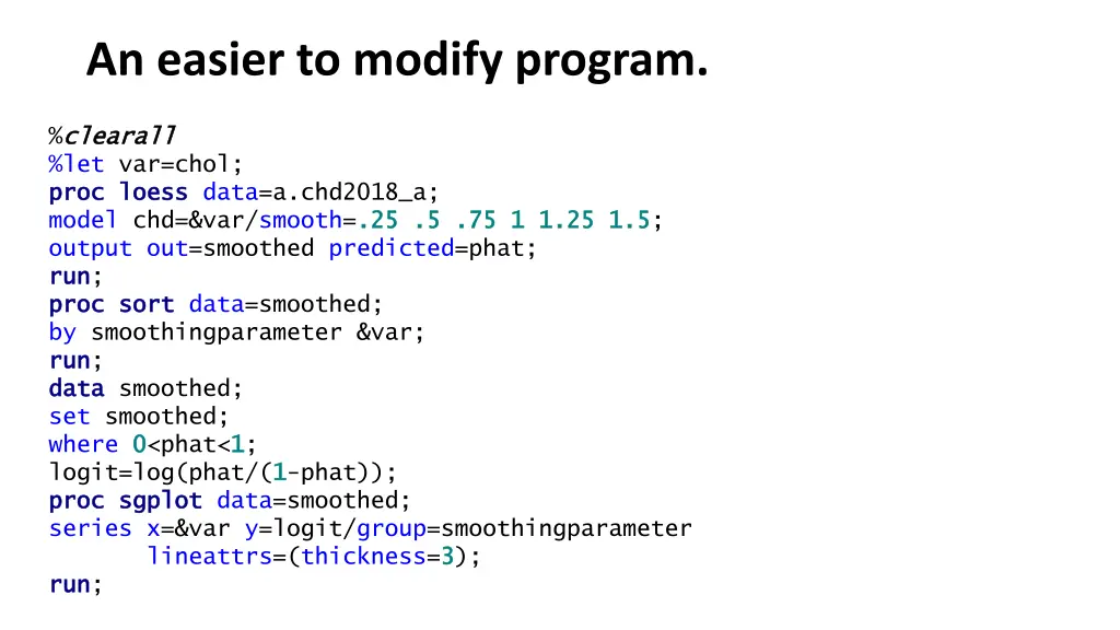 an easier to modify program