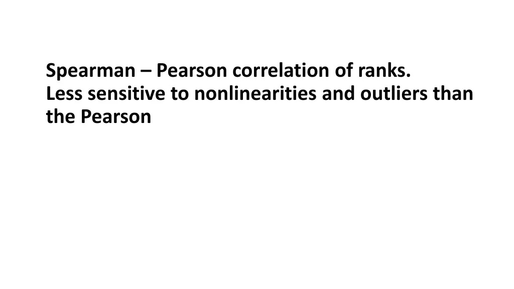 spearman pearson correlation of ranks less