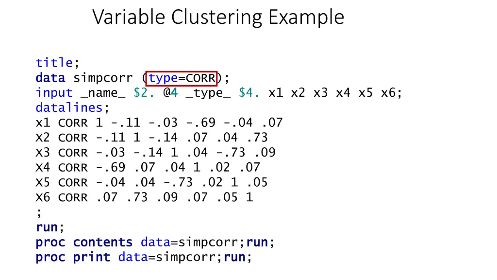 variable clustering example