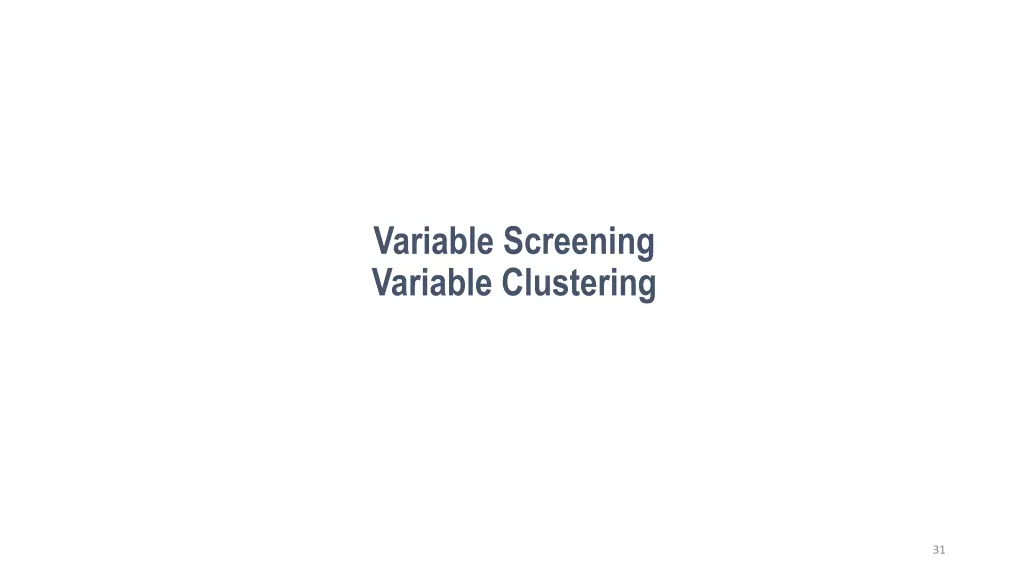 variable screening variable clustering