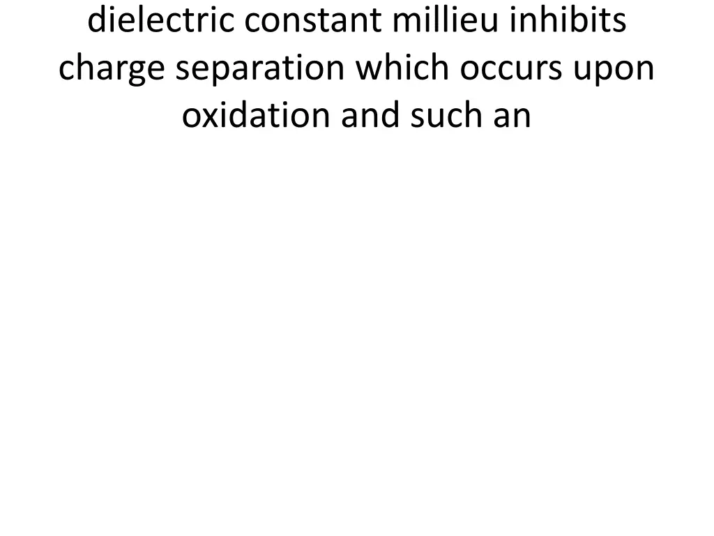 dielectric constant millieu inhibits charge