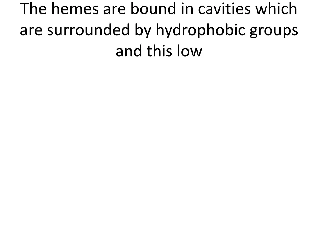 the hemes are bound in cavities which