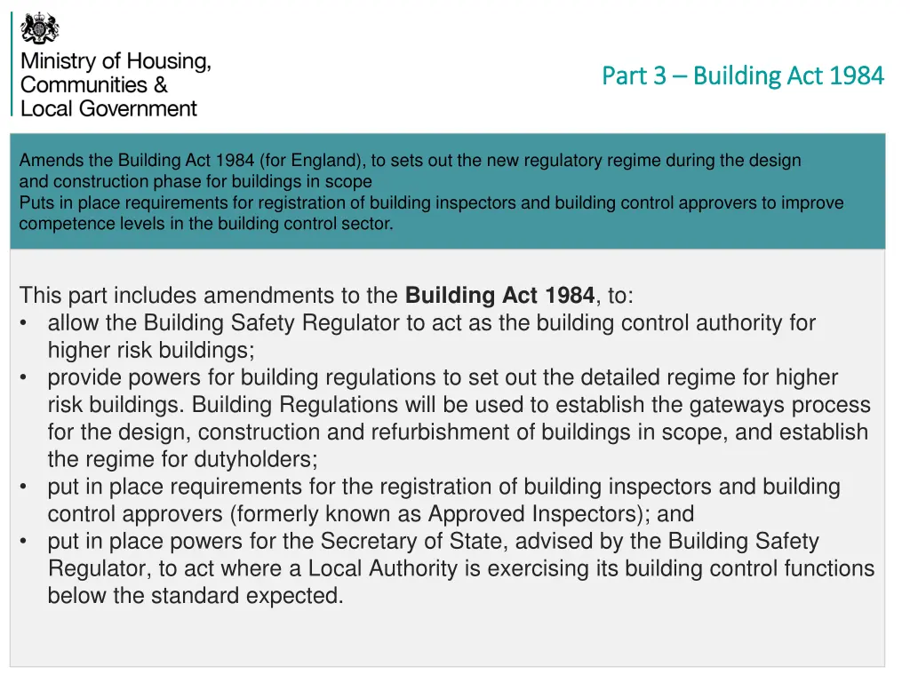 part 3 part 3 building act 1984 building act 1984