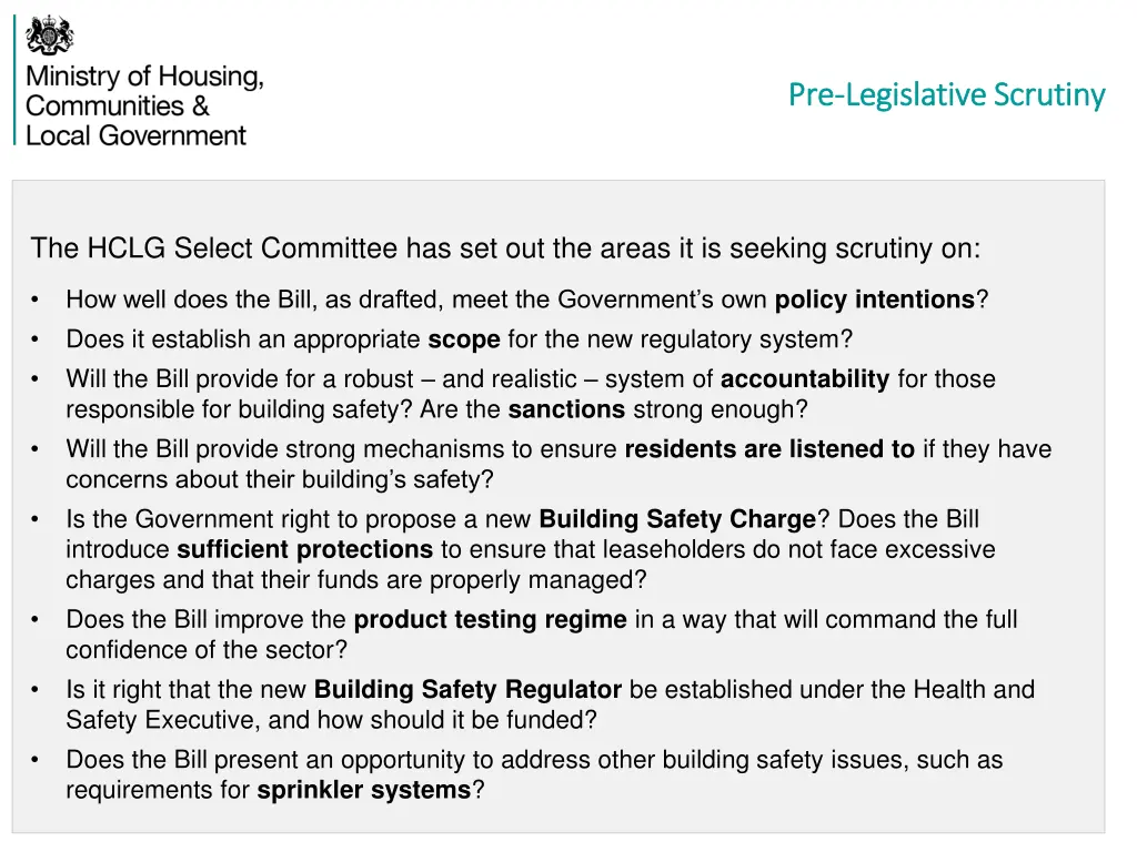 pre pre legislative scrutiny legislative scrutiny