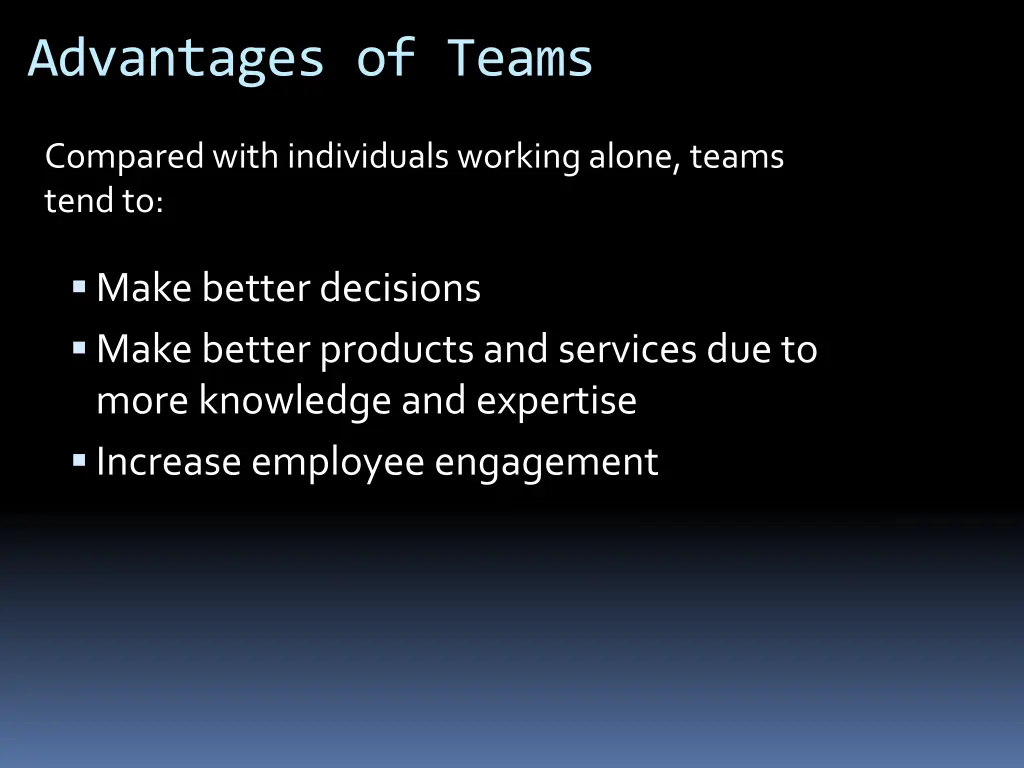 advantages of teams