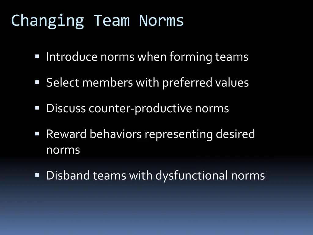 changing team norms