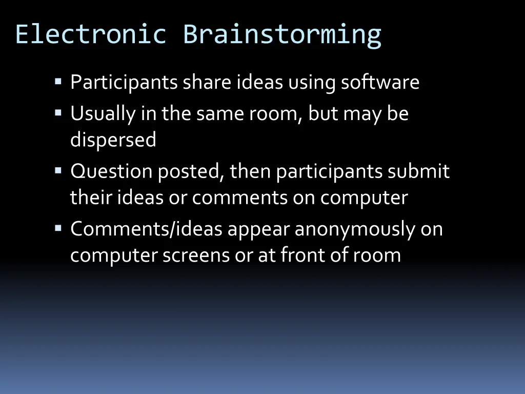 electronic brainstorming