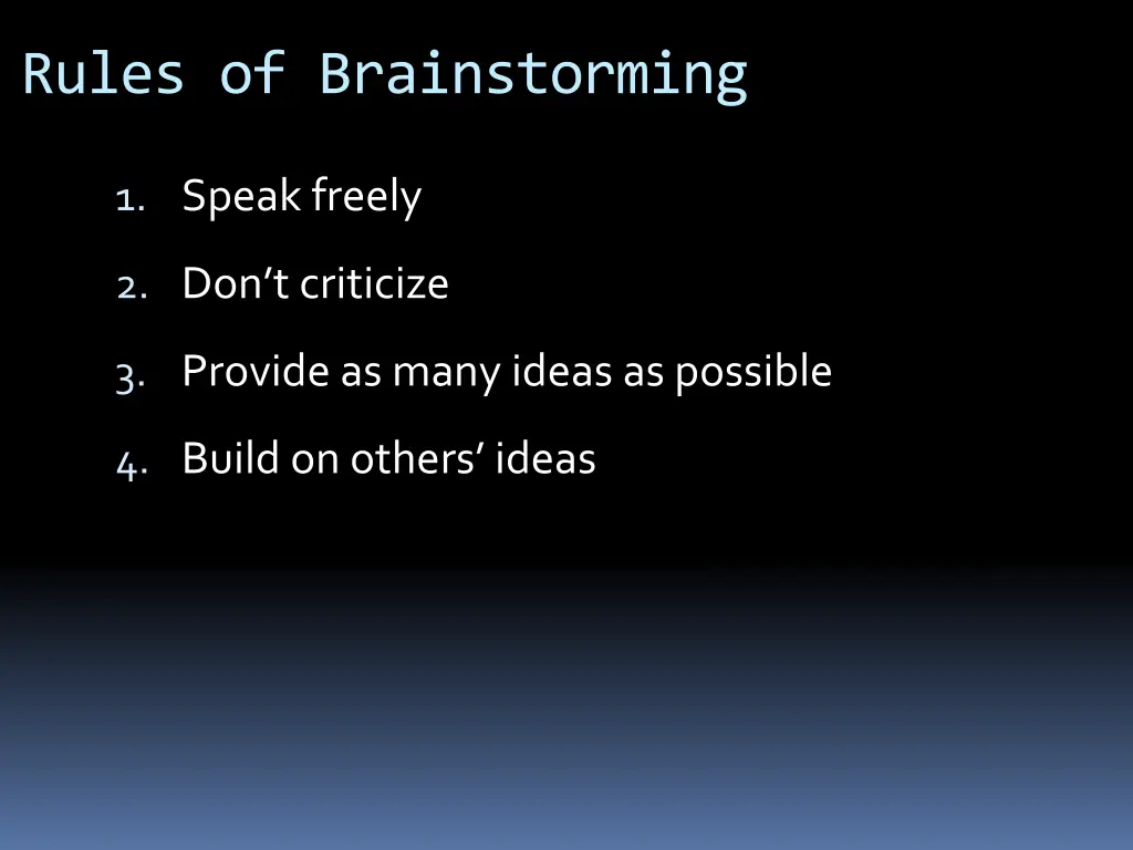 rules of brainstorming