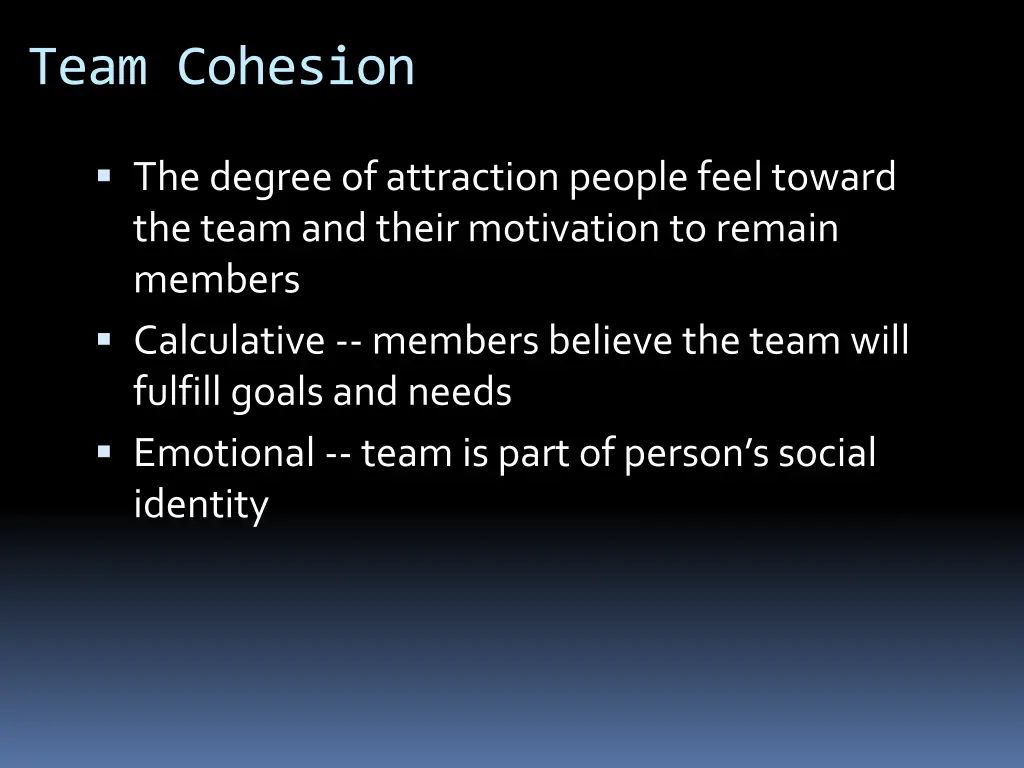 team cohesion